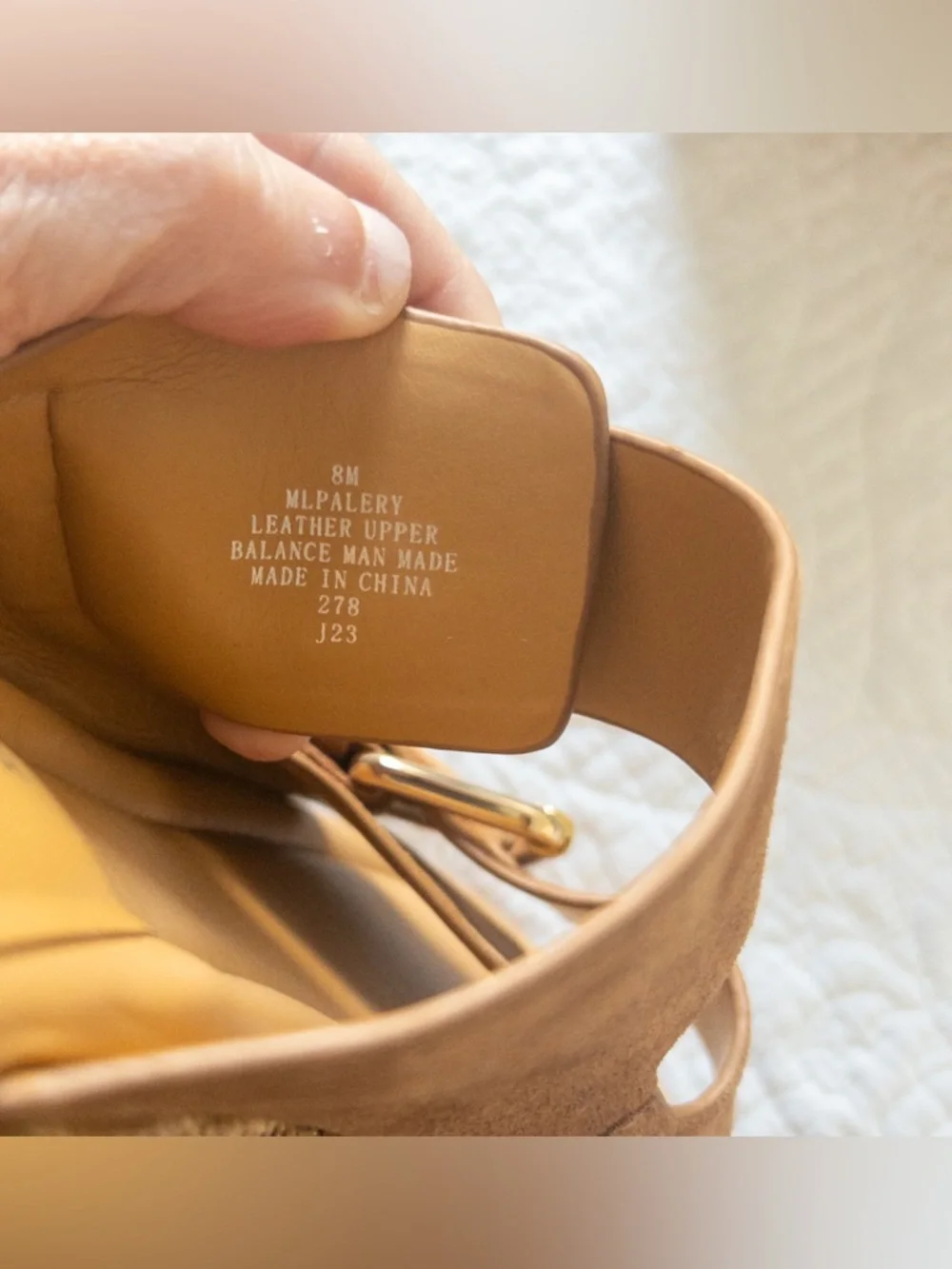 Marc Fisher Palery Suede Leather Double Strap Buckle Sandals Med Natural Size 8